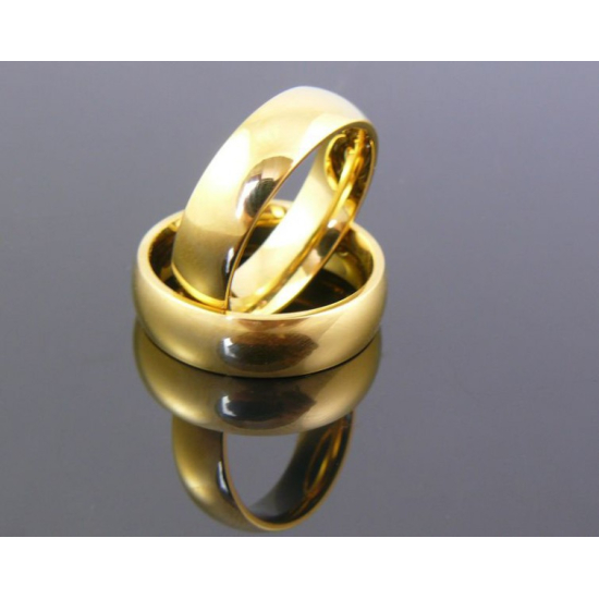 Klasyczna Złota Obrączka ze stali chirurgicznej 6 mm