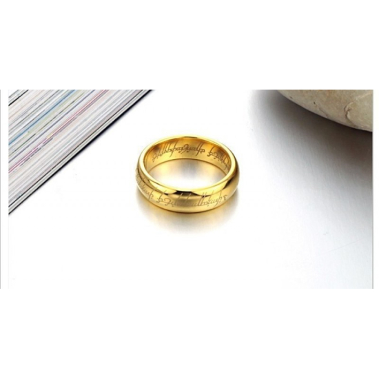 Obrączka wolframowa Władca Pierścieni złota 6 mm