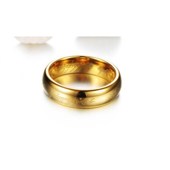 Obrączka wolframowa Władca Pierścieni złota 4 mm