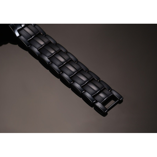 Czarna bransoleta zdrowotna ze stali 316L
