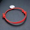 Bransoletka czerwony sznurek nylonowy + stalowe KÓŁECZKO
