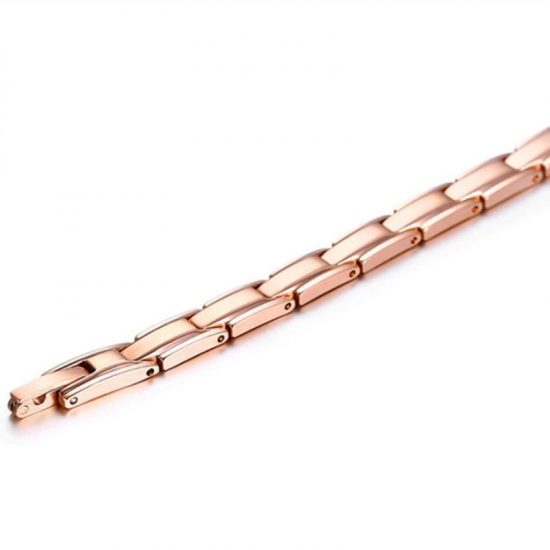 Wąska bransoleta magnetyczna różowe złoto 6mm