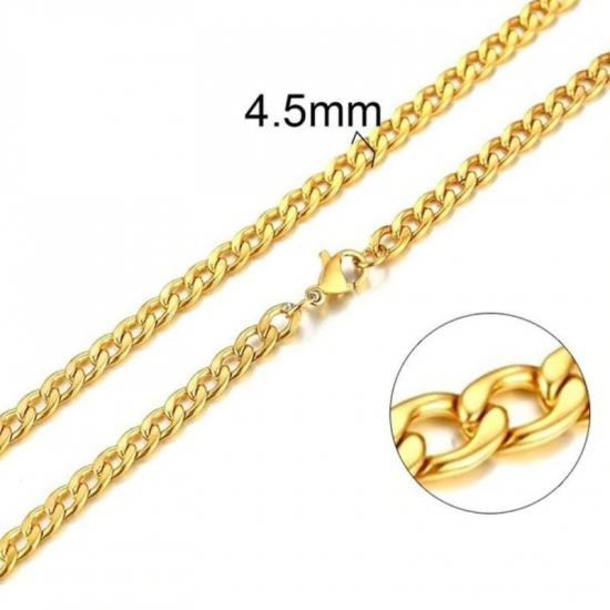 Złoty łańcuszek Pancerka stal chirurgiczna (4,5 mm)