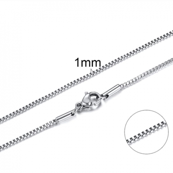 Srebrny Łańcuszek Kostka Stal Chirurgiczna (1 mm)