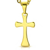 Stalowy krzyżyk chrześcijański pozłacany 18K Złoto