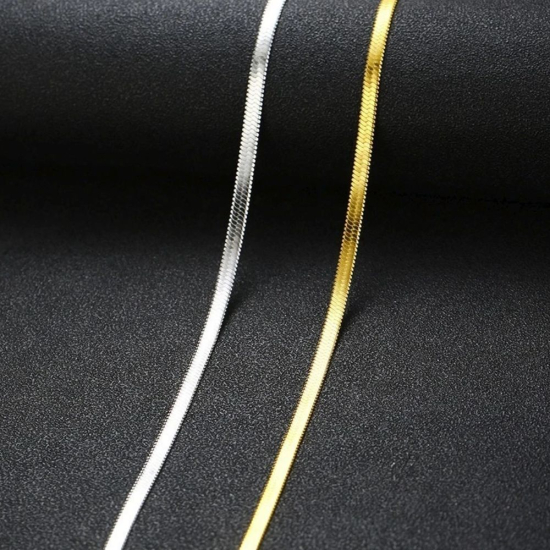 Złoty Płaski Naszyjnik Snake Żmijka (3 mm)