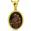 Złoty / pozłacany medalik z Matką Bożą